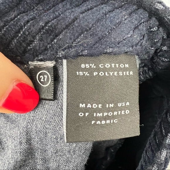 GRLFRND Helena Straight Leg Cropped Corduroy Pant in Midnight Train, Size 27 - Picture 11 of 13